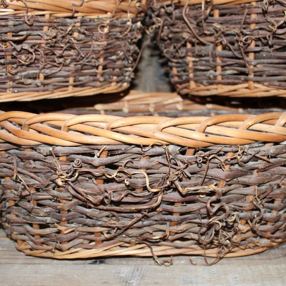 NEW Set of 3 Large Rustic French Country Farmhouse Willow Nesting Baskets - Picture 5 of 12
